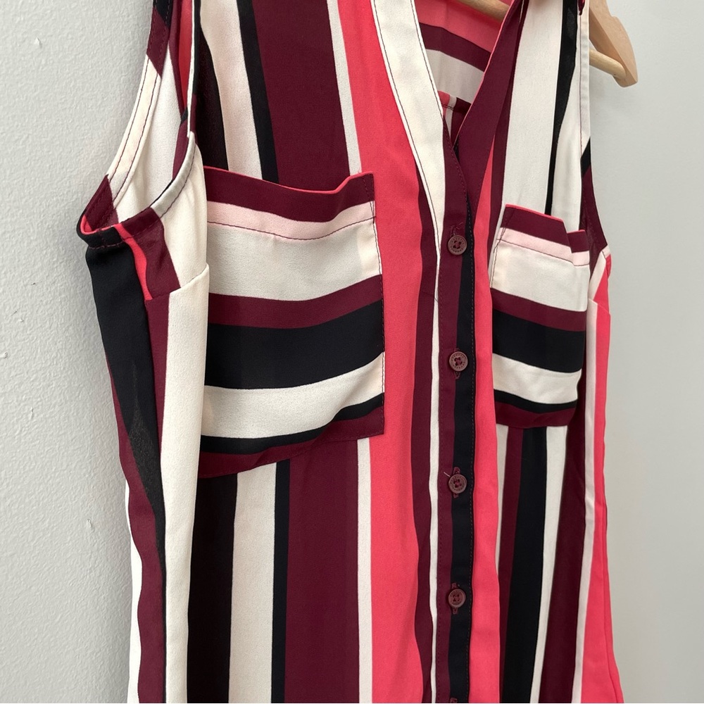Express Slim Fit Sleeveless Striped Portofino Top XS - Picture 4 of 10